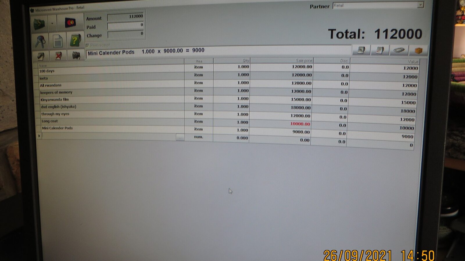 A spreadsheet on a computer screen